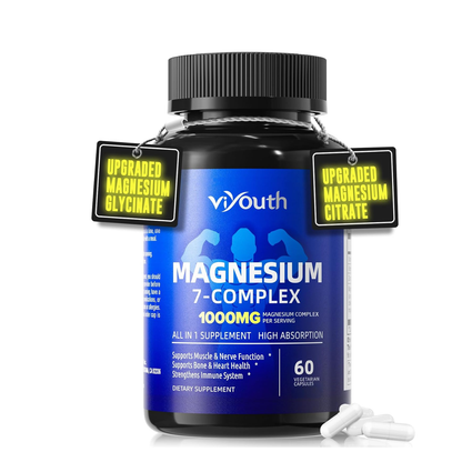 Viyouth Magnesium 7 Complex – 1000mg with B6, D3 & Zinc