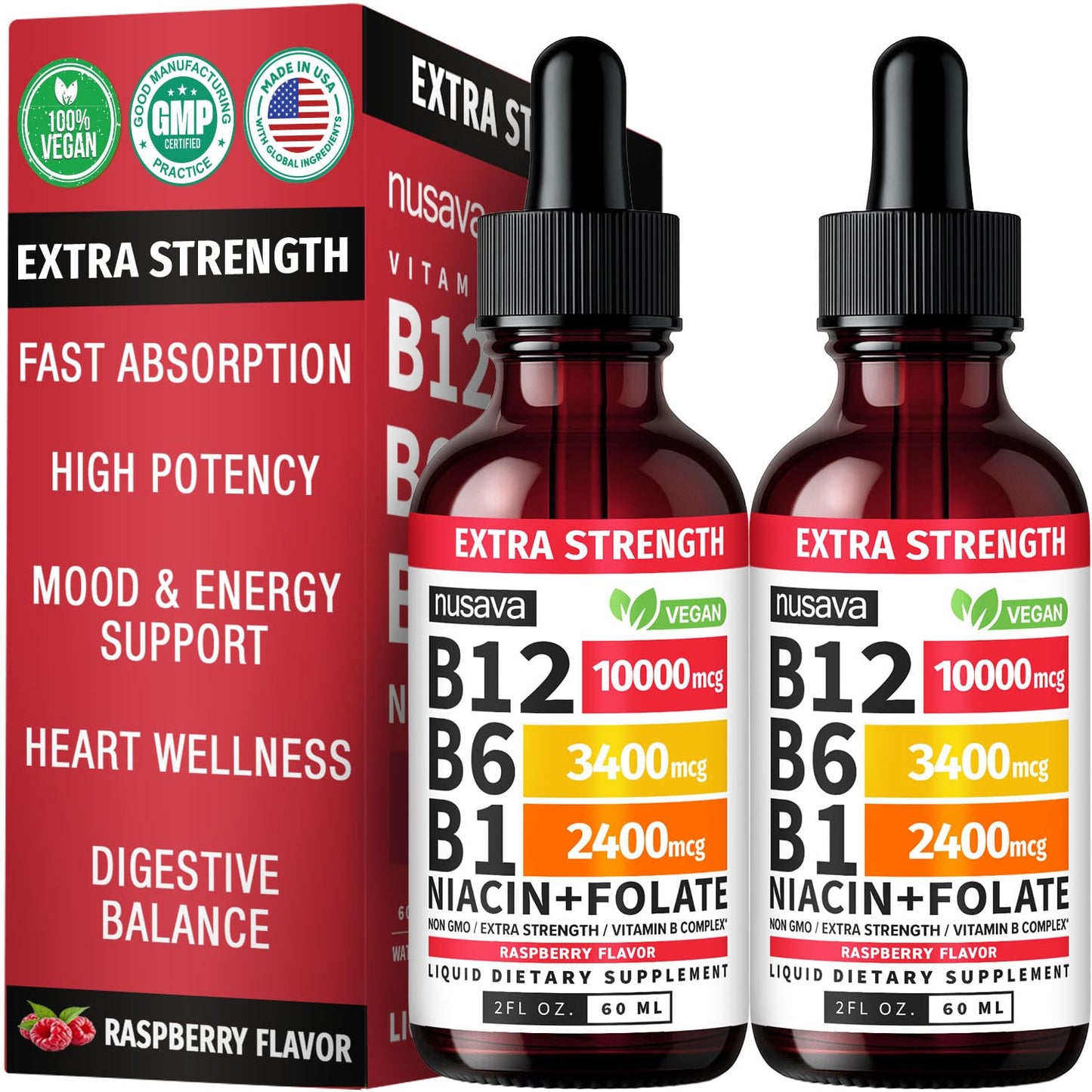 Vitamin B12 & B6 Liquid Drops – 5000mcg Sublingual Formula